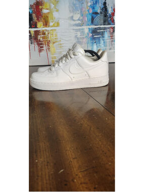 Nike Air Force 1 '07 Shoes Mens Size 10.5 White Leather Sneakers CW2288-111